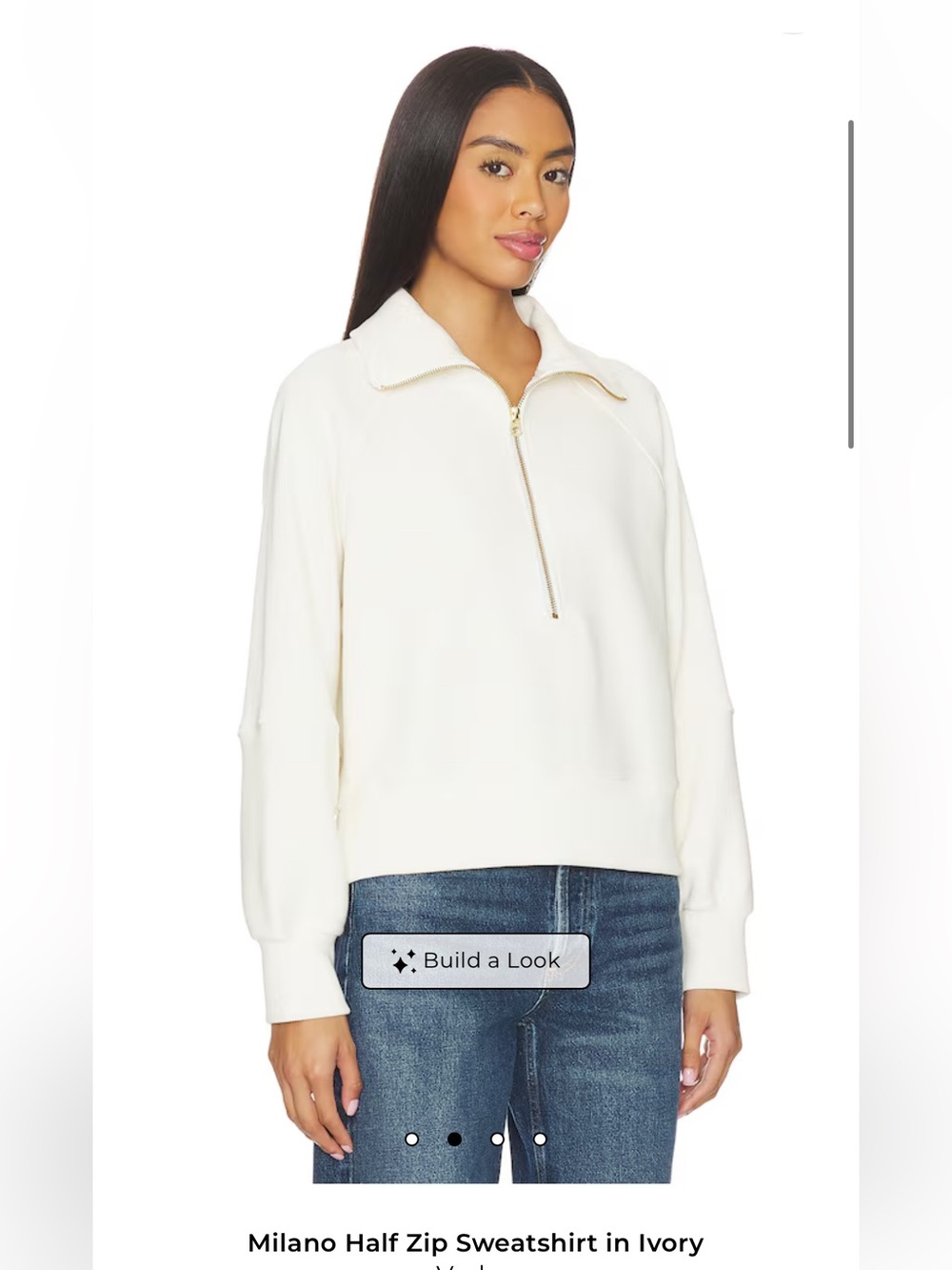 Varley Vine Half Zip Ottoman Rib Knit Pullover Ivory White VAR00485 Womens Sz XL - Picture 2 of 14